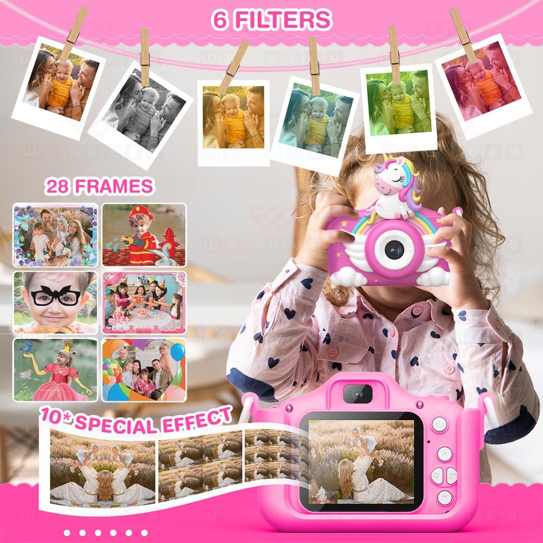Unicorn 48MP Kids Digital Camera with Video Recorder | 2-Inch Screen & 4GB SD Card | Birthday Gift for Boys & Girls Ages 5-10 | Mini Camera for Fun Photo & Video | Best Toy Camera for Kids